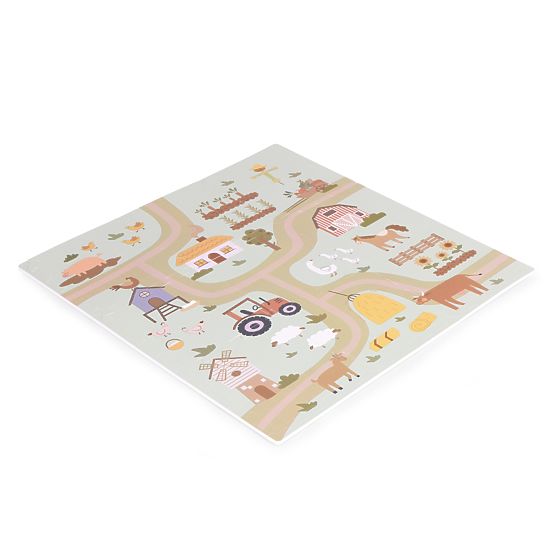 Veľká penová podložka EVA pre deti farma 90,5x90,5 cm 21 dielov ECOTOYS