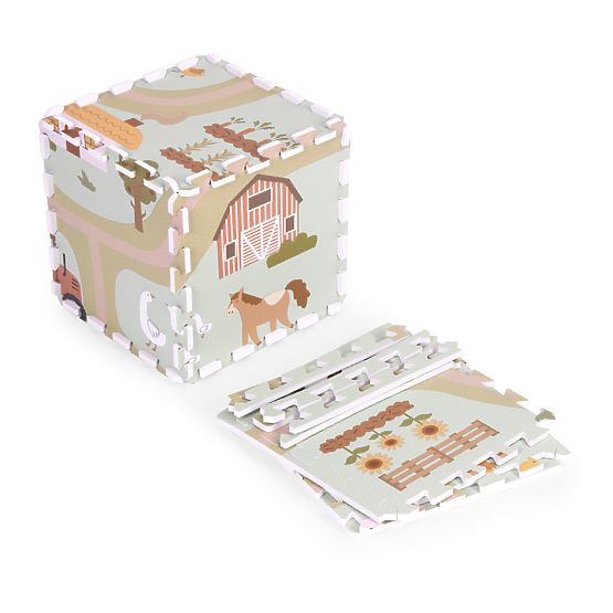 Veľká penová podložka EVA pre deti farma 90,5x90,5 cm 21 dielov ECOTOYS