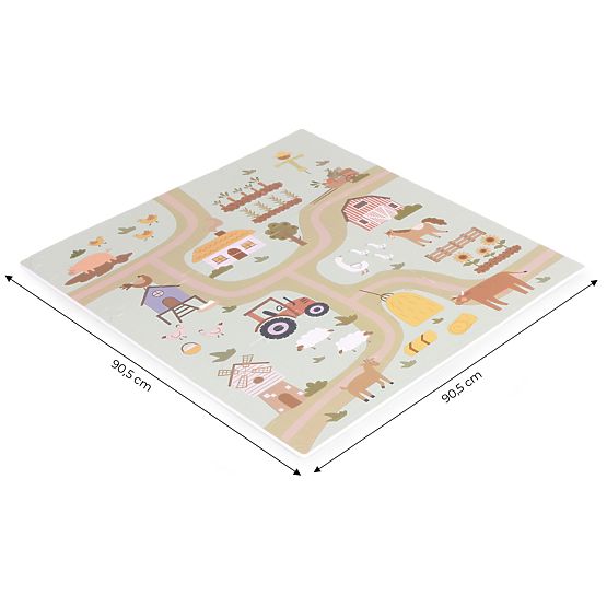 Veľká penová podložka EVA pre deti farma 90,5x90,5 cm 21 dielov ECOTOYS