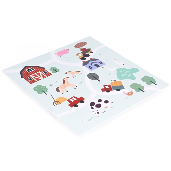 Veľká penová podložka EVA pre deti Farma 90,5x90,5 cm 21 ks ECOTOYS