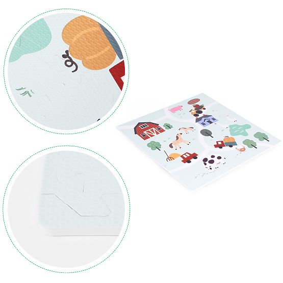 Veľká penová podložka EVA pre deti Farma 90,5x90,5 cm 21 ks ECOTOYS