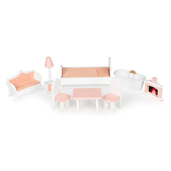 Veľký domček pre bábiky so súpravou nábytku ECOTOYS