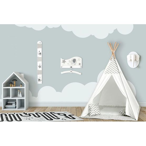 Detský stan teepee šedo-biely