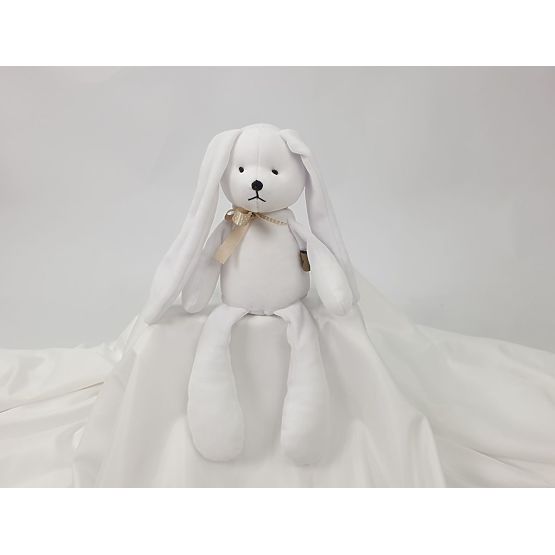 Velúrová hračka Králiček 35 cm - biely