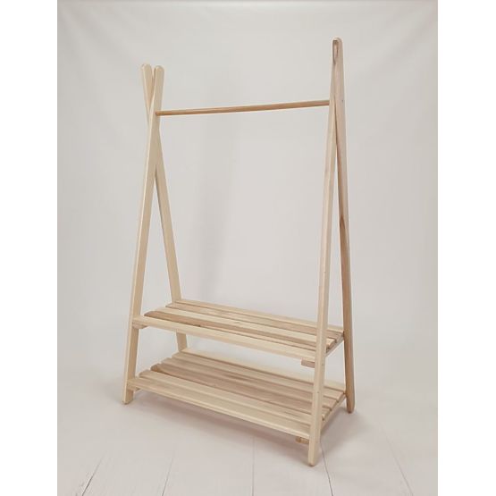 Vešiak na oblečenie s dvoma policami