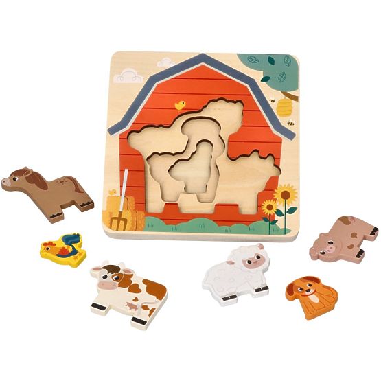 Viacvrstvové puzzle zvieratká na farme
