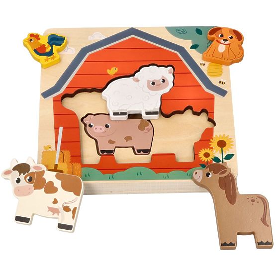 Viacvrstvové puzzle zvieratká na farme