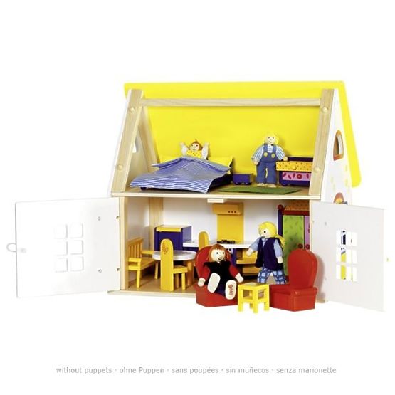 Vidiecky domček pre bábiky s nábytkom