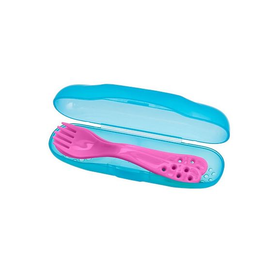 Vidlička a lyžička v púzdre Akuku ružová