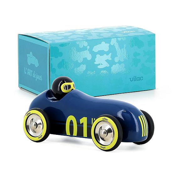 Vilac Drevené auto Old Sport Compet tmavomodré