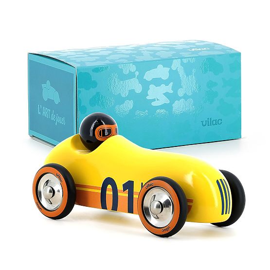 Vilac Drevené auto Old Sport Compet žlté