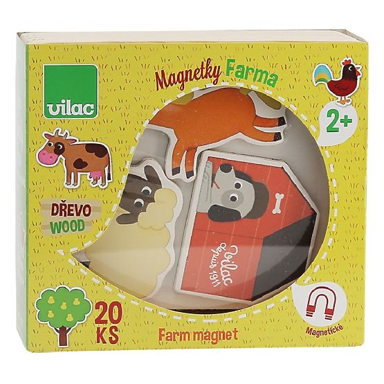 Vilac Drevené magnetky farma 20 ks