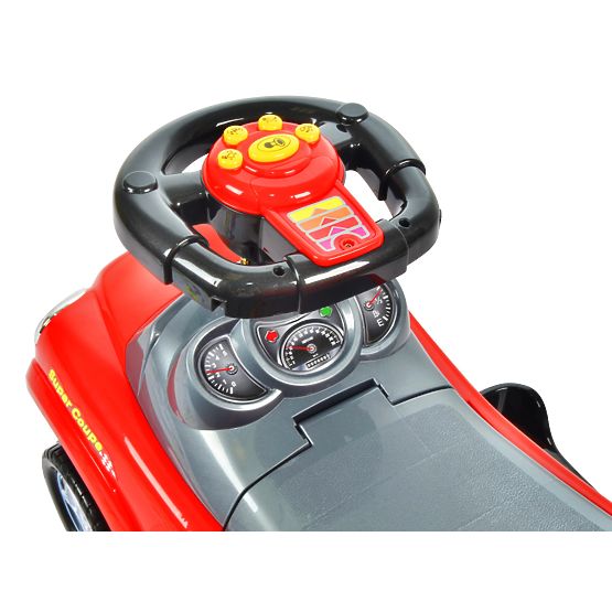 Vozítko 3v1 s rukoväťou - červené