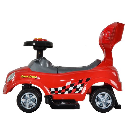 Vozítko 3v1 s rukoväťou - červené