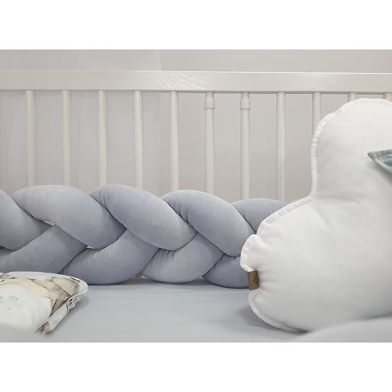 Vrkôčikový mantinel 240 cm - šedý