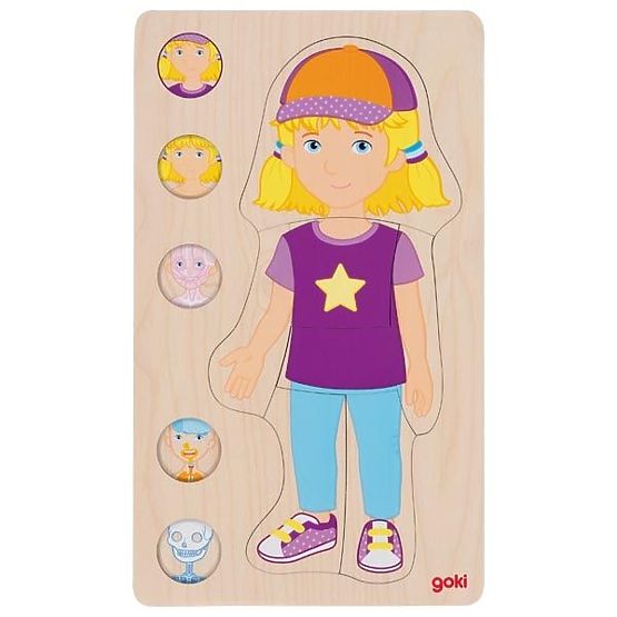 Vrstevné puzzle dievča - ľudské telo zvnútra