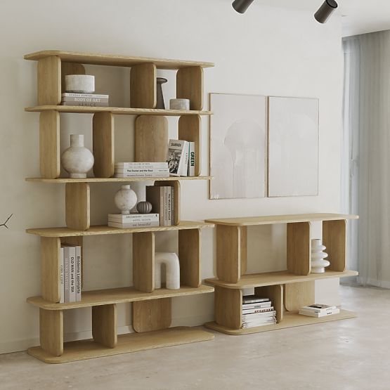 Vysoký regál Tulumo, zaoblený, Dub Cremona Torro