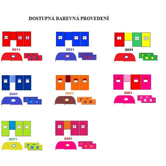 Vyvýšená posteľ GABI so šmykľavkou, tunelom a textilným vreckárom - biela