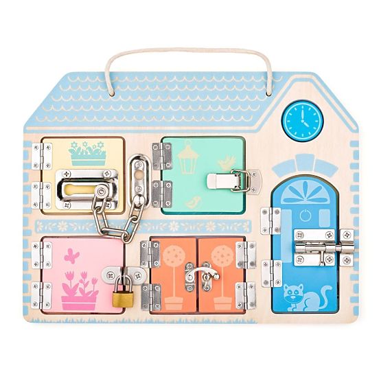 Vzdelávacia farebná tabuľa so zámkami