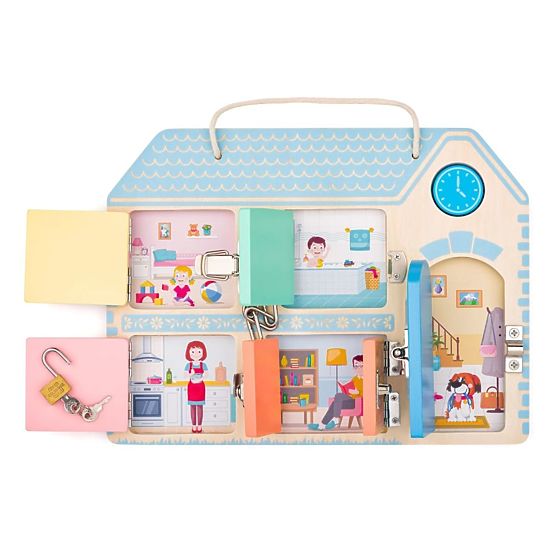 Vzdelávacia farebná tabuľa so zámkami