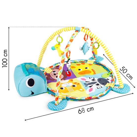 Vzdelávacie hracia deka s loptičkami - Želvička