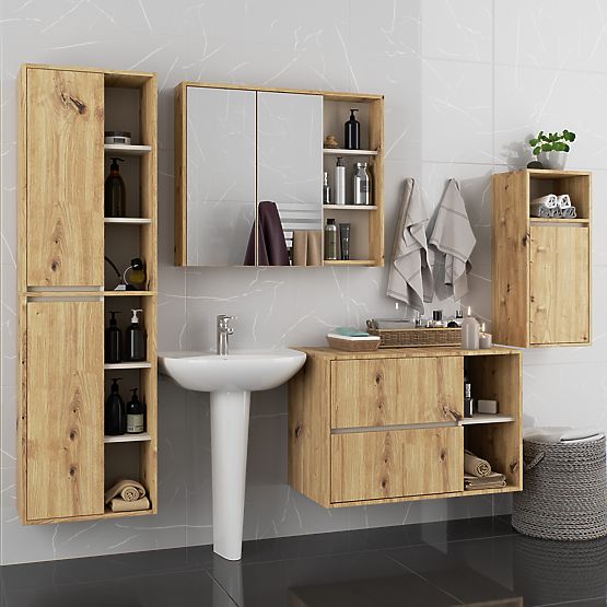 ZÁVESNÁ KÚPEĽŇOVÁ SKRINKA VAMI W35 1D 1W DUB ARTISAN / KAŠMÍR