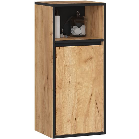 ZÁVESNÁ KÚPEĽŇOVÁ SKRINKA VAMI W35 1D 1W DUB CRAFT / ČIERNA