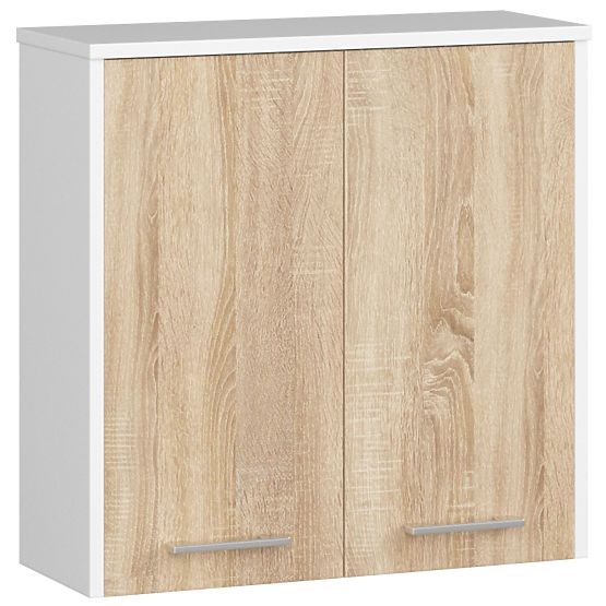 ZÁVESNÁ SKRINKA ŠÍRKA 60 cm FIN 2D BIELA / SONOMA
