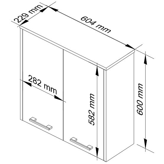 ZÁVESNÁ SKRINKA ŠÍRKA 60 cm FIN 2D BIELA / SONOMA