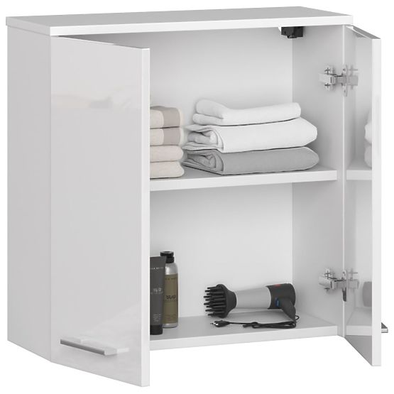 ZÁVESNÁ SKRINKA ŠÍRKA 60 cm FIN 2D BIELY LESK