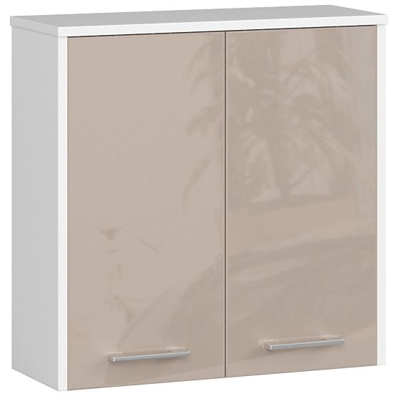 Závesná skrinka W 60 cm FIN 2D - biela-cappuccino lesk