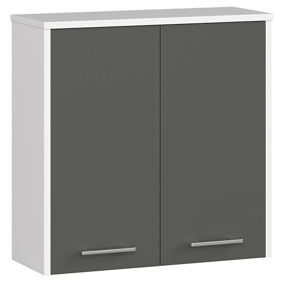 Závesná skrinka W 60 cm FIN 2D - biela-grafitová sivá
