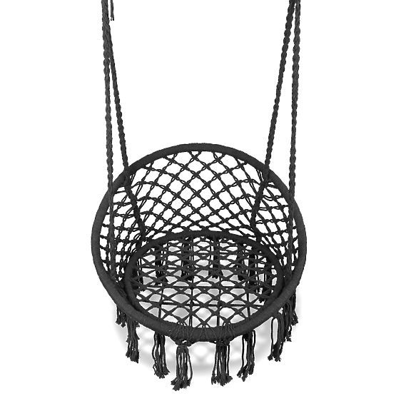 Závesné kreslo boho záhradná hojdačka čierne MultiGarden