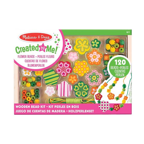 Zelená sada korálikov Kvietky