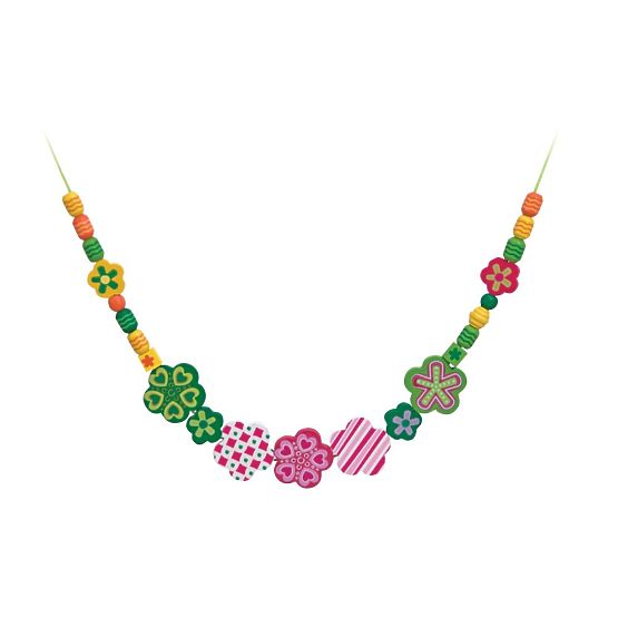 Zelená sada korálikov Kvietky