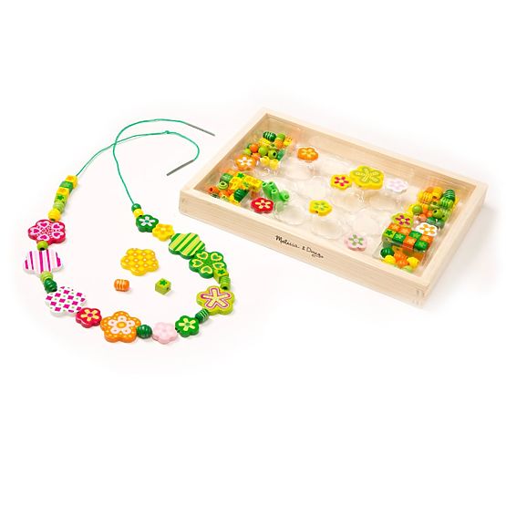 Zelená sada korálikov Kvietky