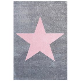 Detský koberec STAR striebro-šedo-ružový