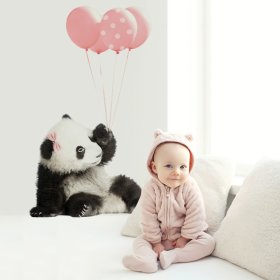 Dekorácia na stenu DEKORNIK - panda s ružovými balónikmi, Dekornik