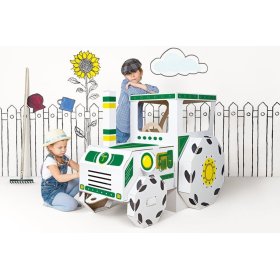 Traktor z kartónu