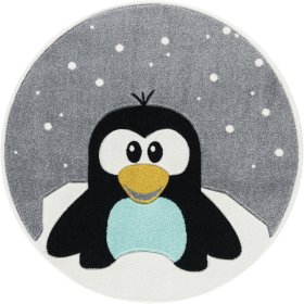 Detský okrúhly koberec - tučniak, LIVONE