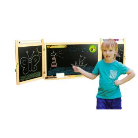 Detská magnetická / kriedová tabuľa na stenu - prírodné, 3Toys.com