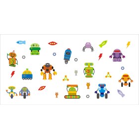 Dekorácia na stenu - roboti, Mint Kitten