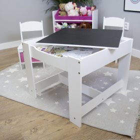 Ourbaby detský stôl so stoličkami s modrým a zeleným boxom