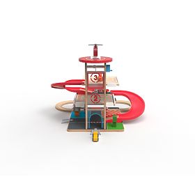 2Kids Toys Drevená garáž s vláčkodráhou