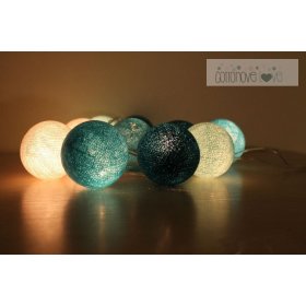 Bavlnené svietiace LED guličky Cotton Balls - fresh love