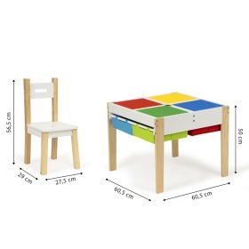 Detský drevený stôl so stoličkami Creative