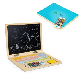 Drevený vzdelávací notebook s magnetkami