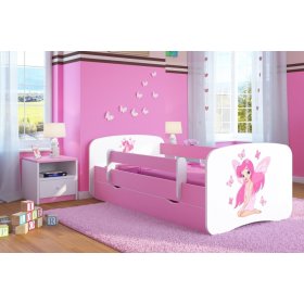 OURBABY detská posteľ so zábranou - víla Leonka - ružová, Ourbaby