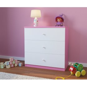OURBABY detská komoda - ružovo-biela, Ourbaby