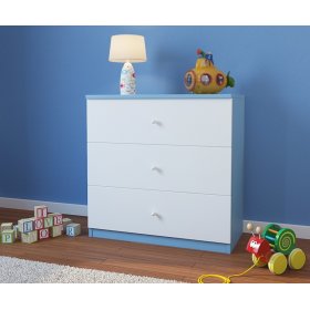 OURBABY detská komoda - biela a modrá